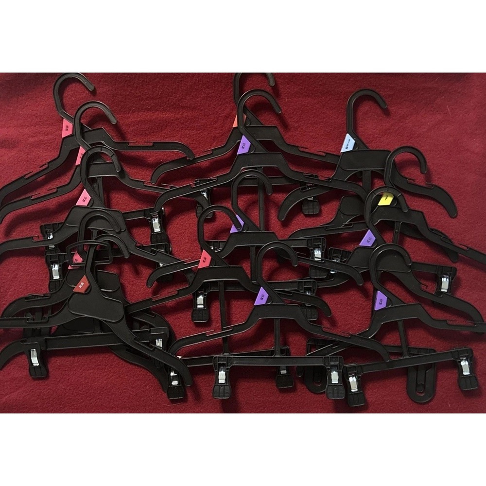Baby Toddler Retail Plastic Hangers Lot-16 Two Piece set Or Dress Hanger Black